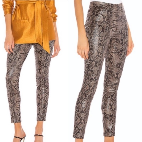 Free People Blank NYC Faux Leather Snakeskin Pull-On in Boomslang Legging Sz 26 - Picture 2 of 11